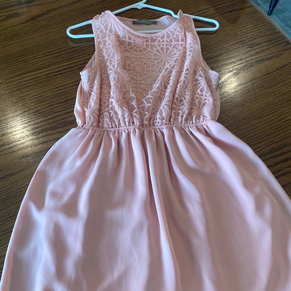 Light pink dress.